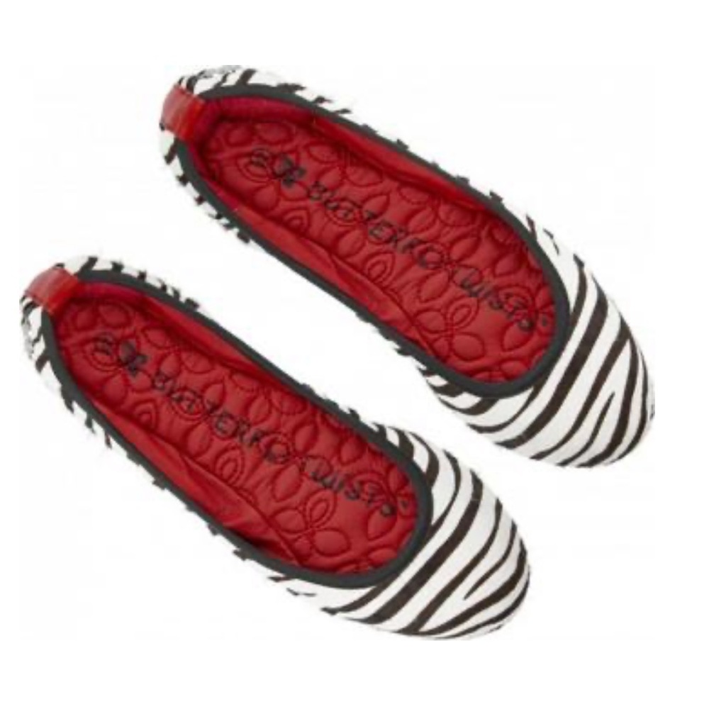 Butterfly Twists Zebra Print Foldable Ballet Flat - Picture 3 of 11